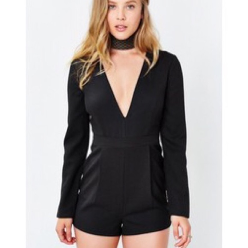 Silence + Noise Black Long Sleeve Romper